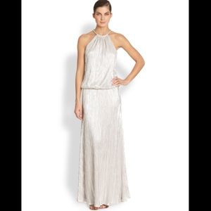 Laundry by Shelli Segal -Pleated Foil Jersey Gown